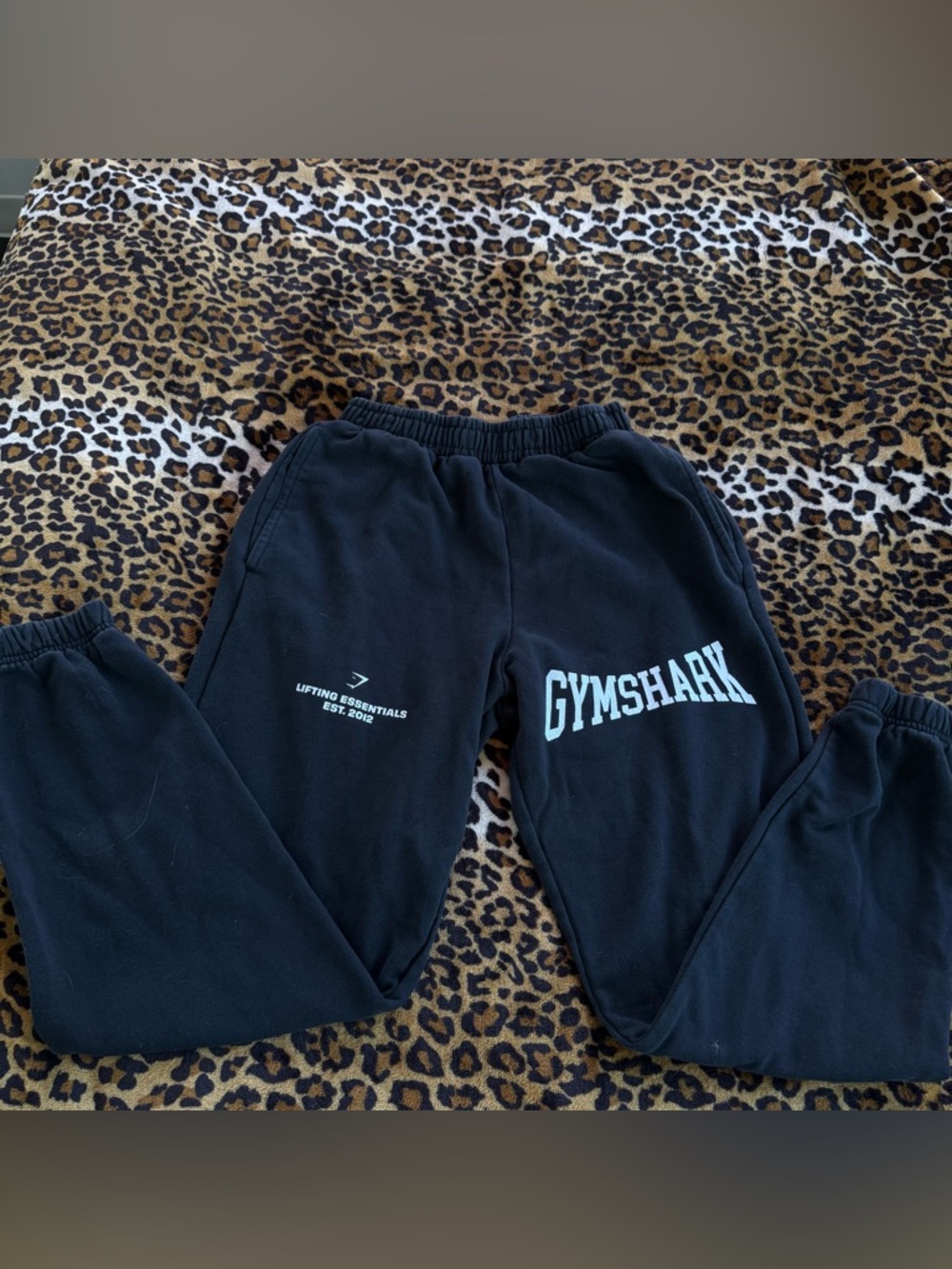 Gymshark Black oversized Sweatpants with White Logo